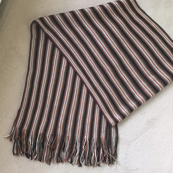 Brown Multicolored Striped Scarf - Picture 2 of 3